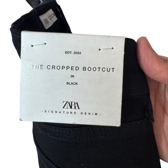 Zara black slim bootcut leg high rise jeans size 8 NWT - Picture 10 of 11
